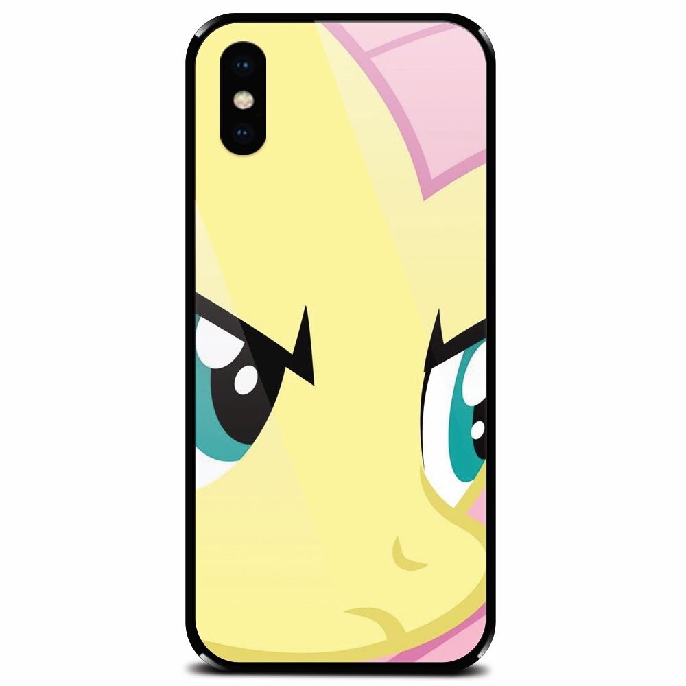 Husa din sticla securizata pentru Apple iPhone XS Max, Close Up Fluttershy My Little Pony Friendship Is Magic
