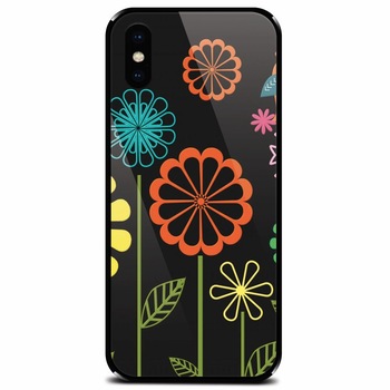 Husa din sticla securizata pentru Apple iPhone XS Max, Colorful Spring Birds Flowers Vectors Husa din sticla securizata pentru Apple iPhone XS Max, Colorful Spring Birds Flowers Vectors