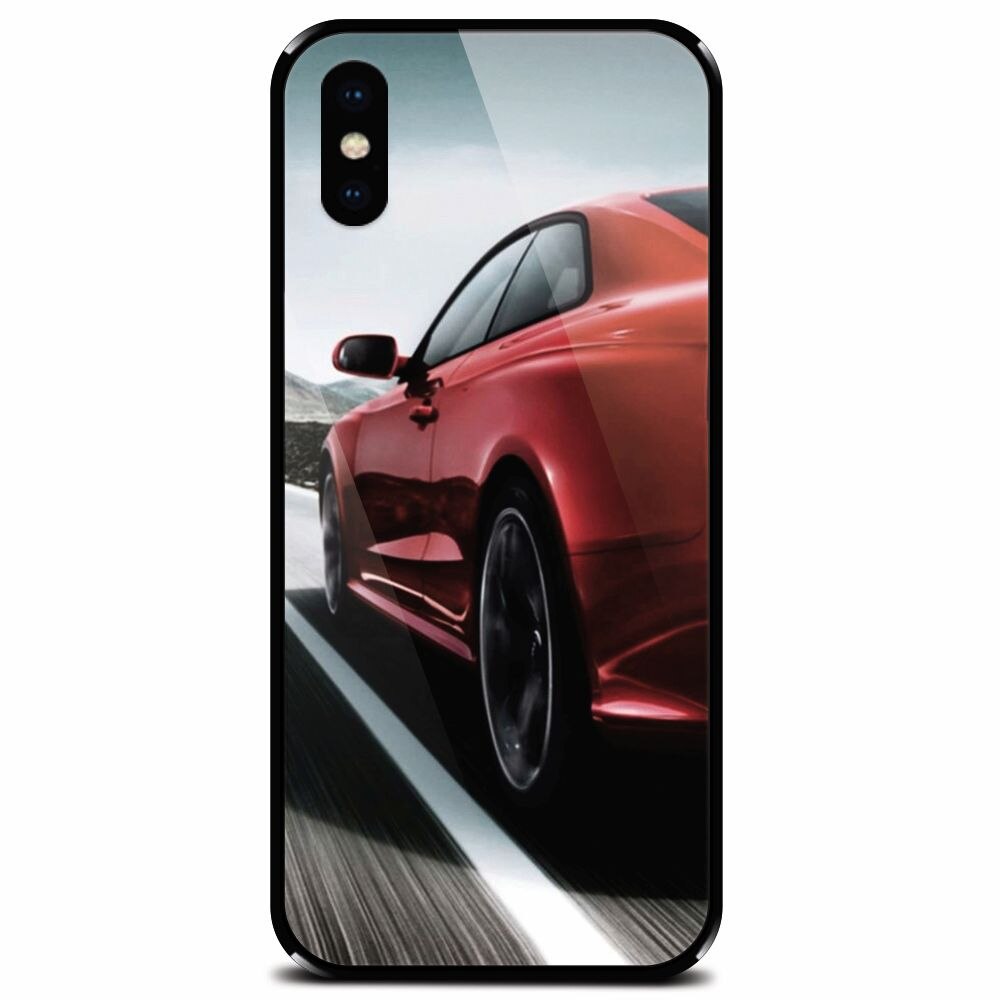Husa din sticla securizata pentru Apple iPhone X, Car On Road