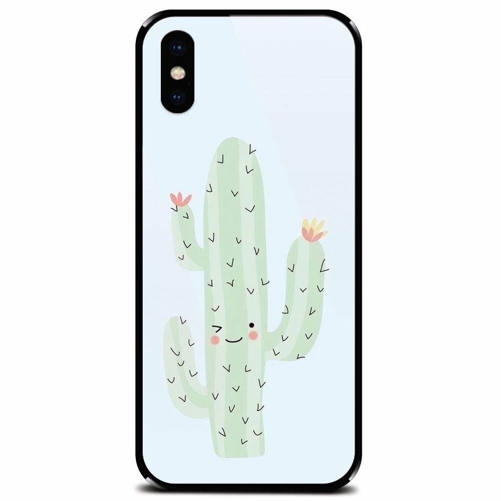 Husa din sticla securizata pentru Apple iPhone X, Cactus