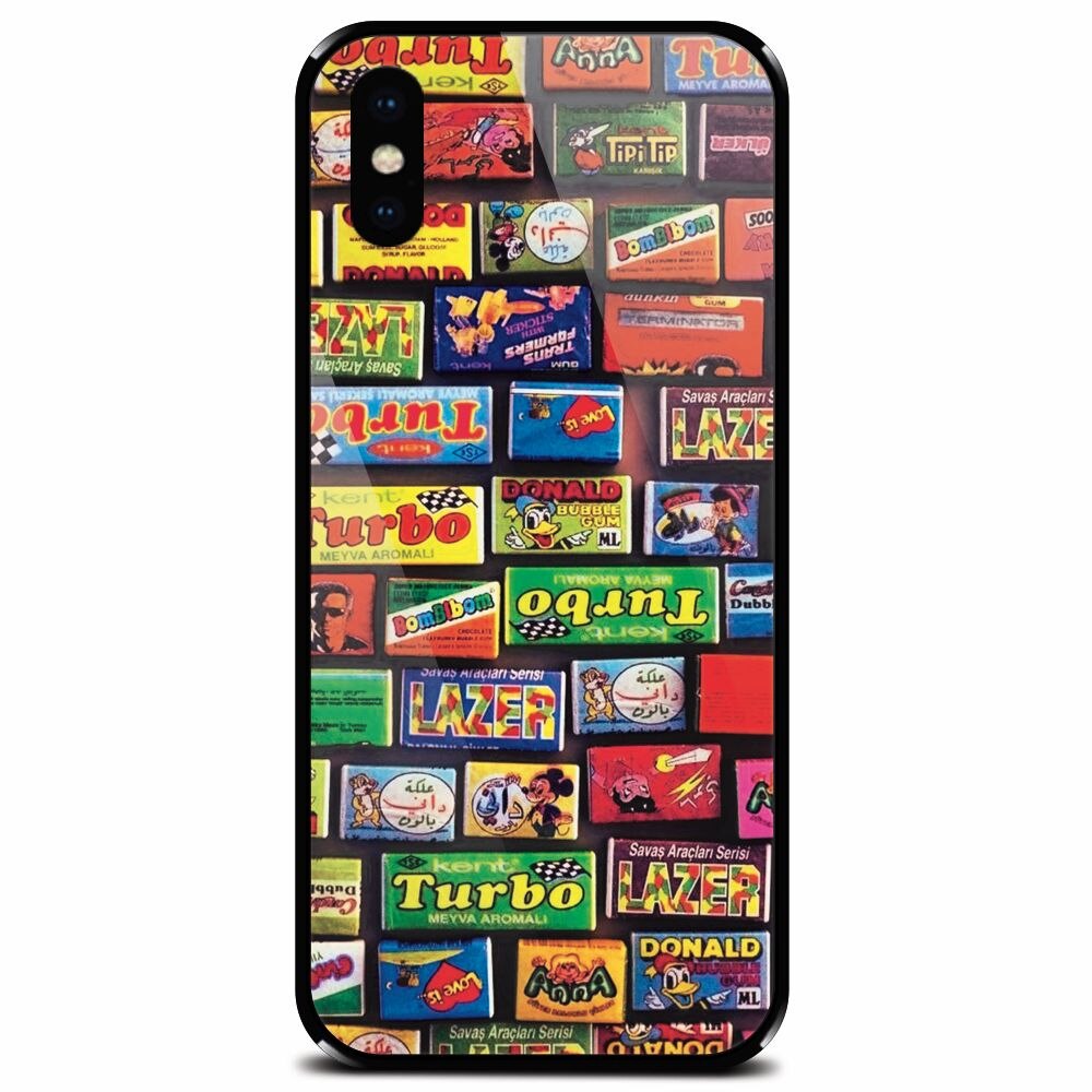Husa din sticla securizata pentru Apple iPhone XS Max, Chewing Gum Turbo