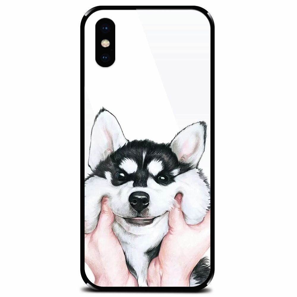 Husa din sticla securizata pentru Apple iPhone XS Max, Cute Dog 1