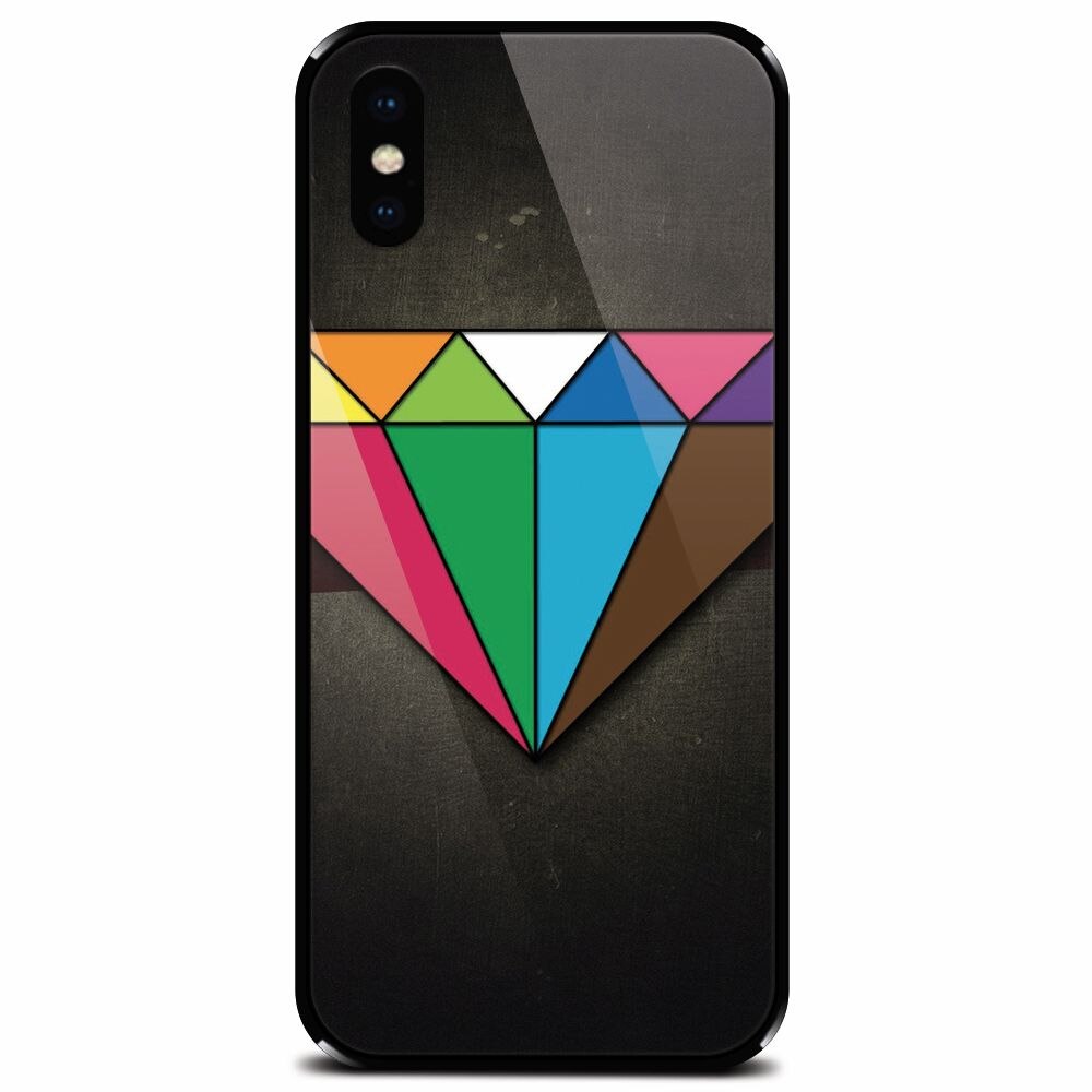 Husa din sticla securizata pentru Apple iPhone XS Max, Colorful Diamond