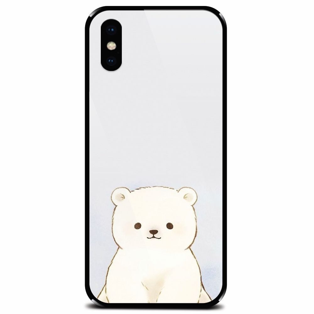 Husa din sticla securizata pentru Apple iPhone XS, Bear