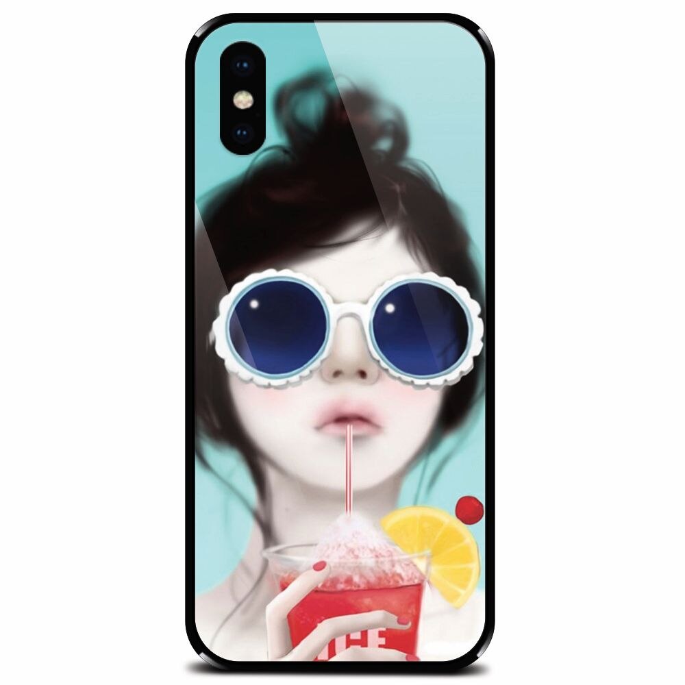 Husa din sticla securizata pentru Apple iPhone XS Max, Cute Girly 001