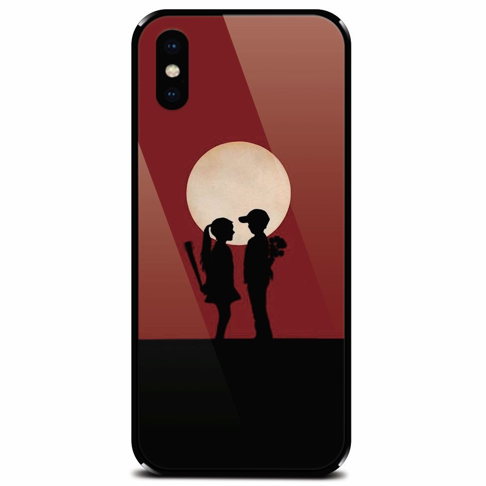 Husa din sticla securizata pentru Apple iPhone X, Boy Girl Love Story