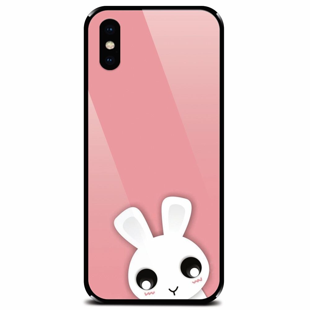 Husa din sticla securizata pentru Apple iPhone X, Cute Girly 002