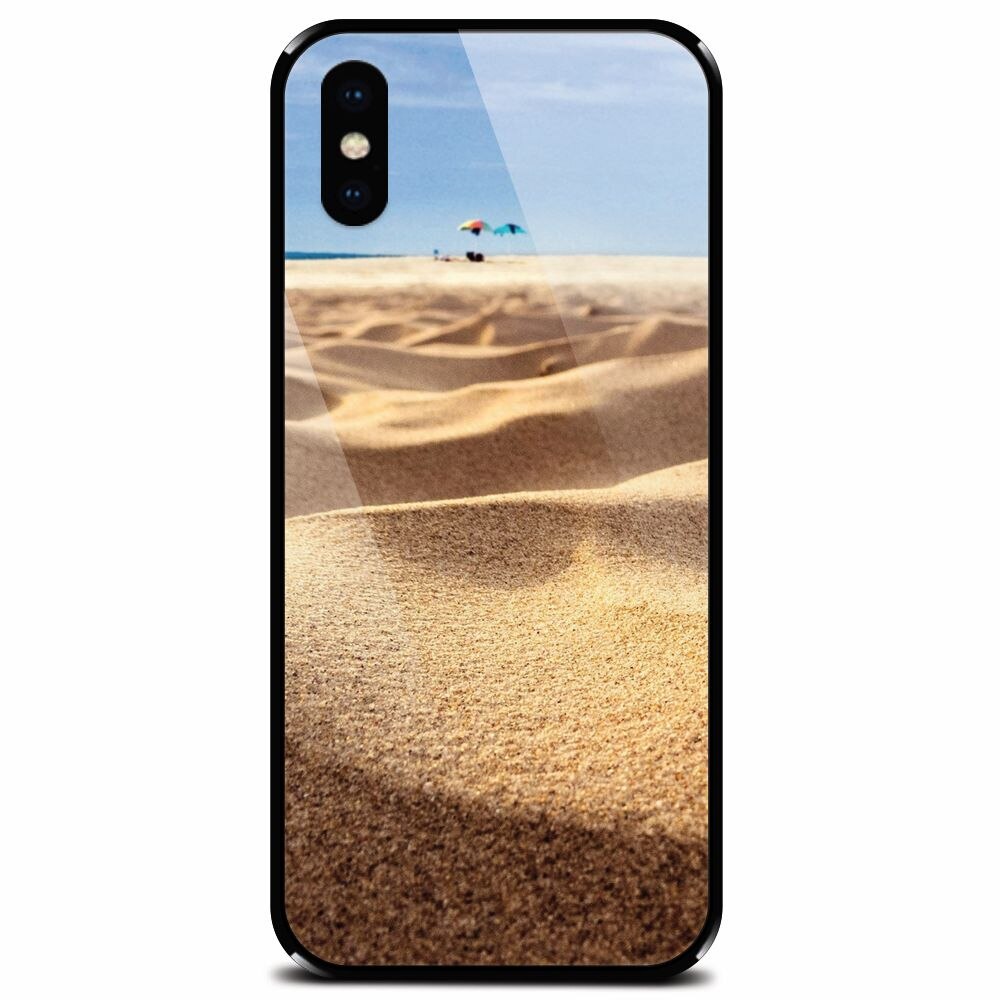 Husa din sticla securizata pentru Apple iPhone XS, Beach Sand Closeup Holiday