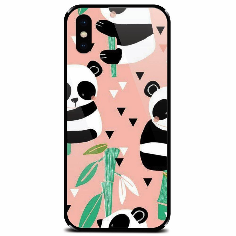Husa din sticla securizata pentru Apple iPhone XS Max, Baby Panda 001