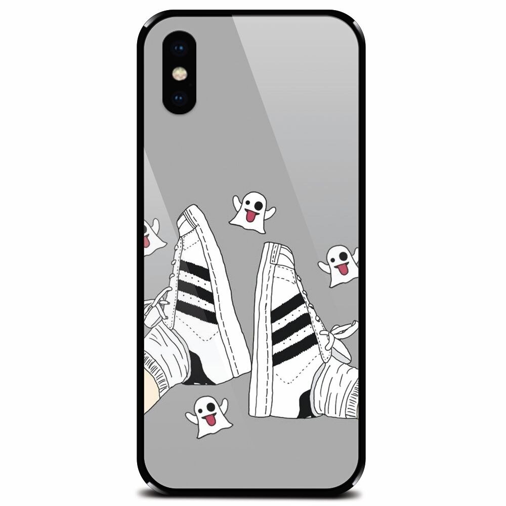Husa din sticla securizata pentru Apple iPhone X, Little Phantoms