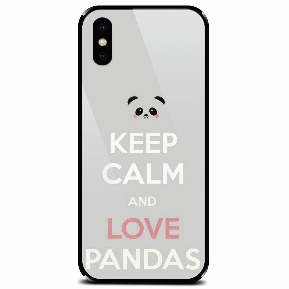 Husa din sticla securizata pentru Apple iPhone XS Max, Panda Phone