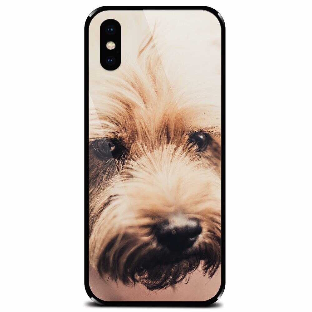 Husa din sticla securizata pentru Apple iPhone X, Love Pup