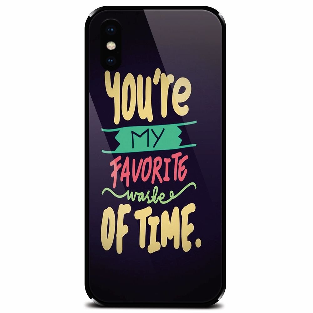 Husa din sticla securizata pentru Apple iPhone X, My Favorite Waste Of Time