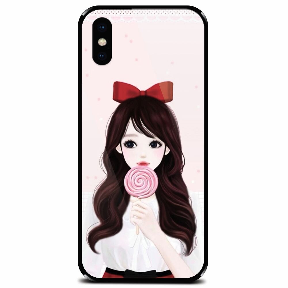 Husa din sticla securizata pentru Apple iPhone X, Girly 001