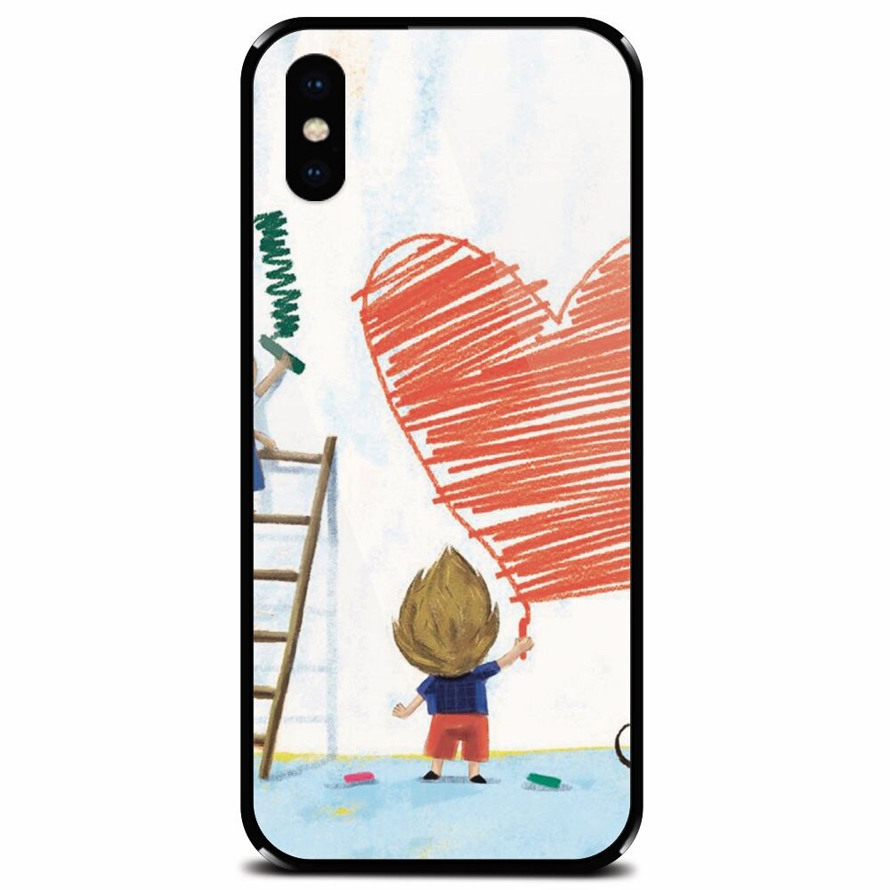 Husa din sticla securizata pentru Apple iPhone XS, I Love You Creatures