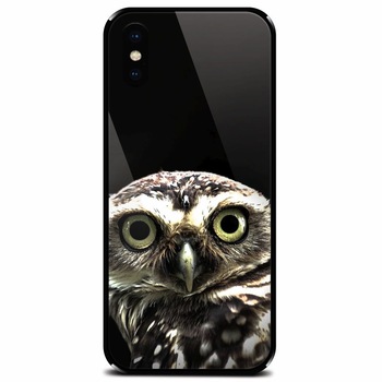 Husa din sticla securizata pentru Apple iPhone X, Owl In The Dark Husa din sticla securizata pentru Apple iPhone X, Owl In The Dark