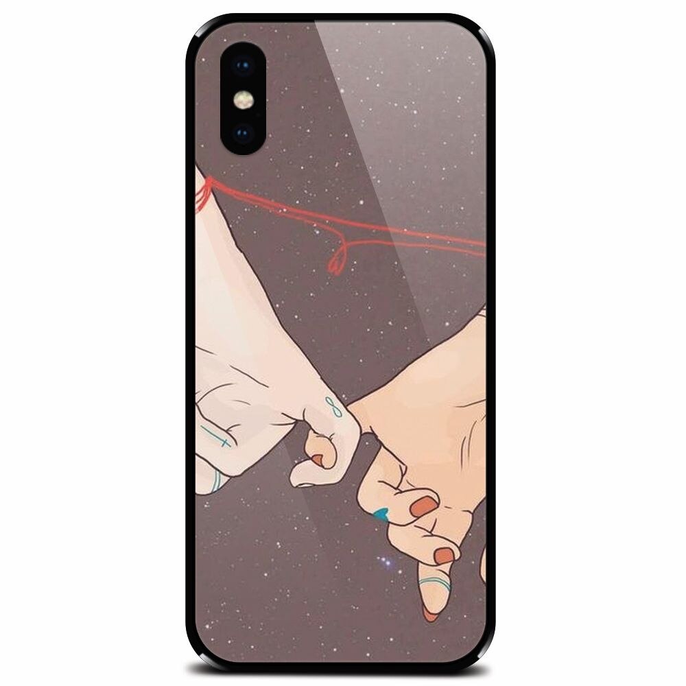 Husa din sticla securizata pentru Apple iPhone XS, Infinit Love
