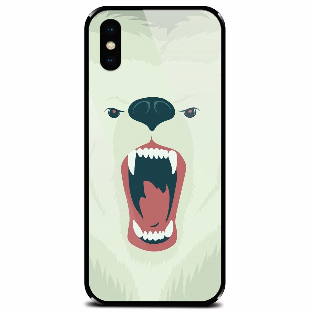 Husa din sticla securizata pentru Apple iPhone XS Max, Fierce Polar Bear Winter
