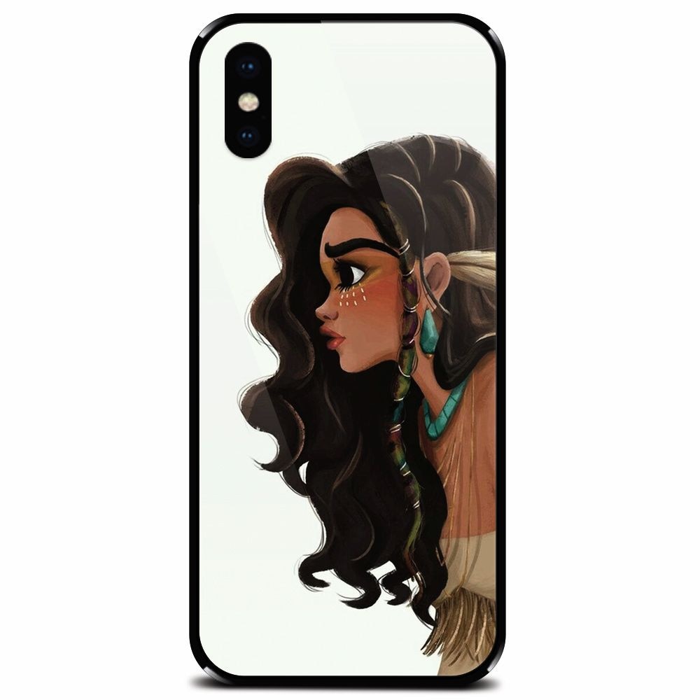 Husa din sticla securizata pentru Apple iPhone XS, Indian Girl