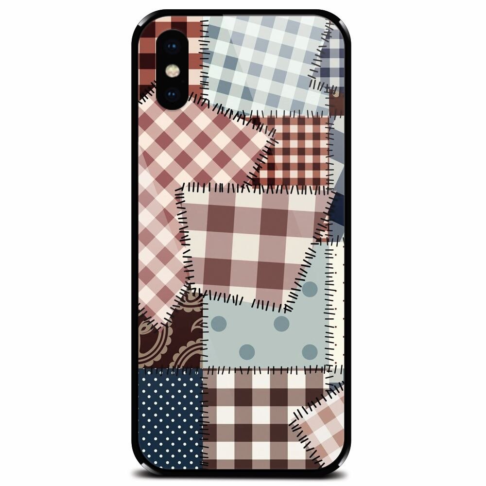Husa din sticla securizata pentru Apple iPhone XS Max, Patchwork Vector