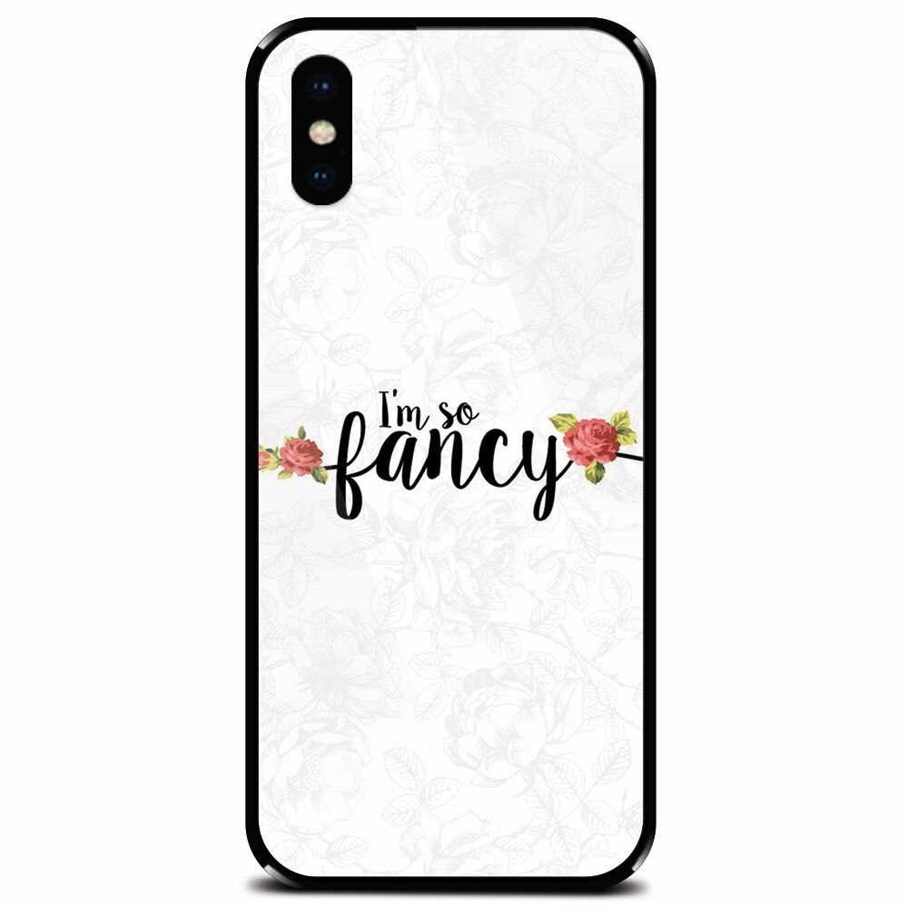 Husa din sticla securizata pentru Apple iPhone XS, Im So Fancy Floral