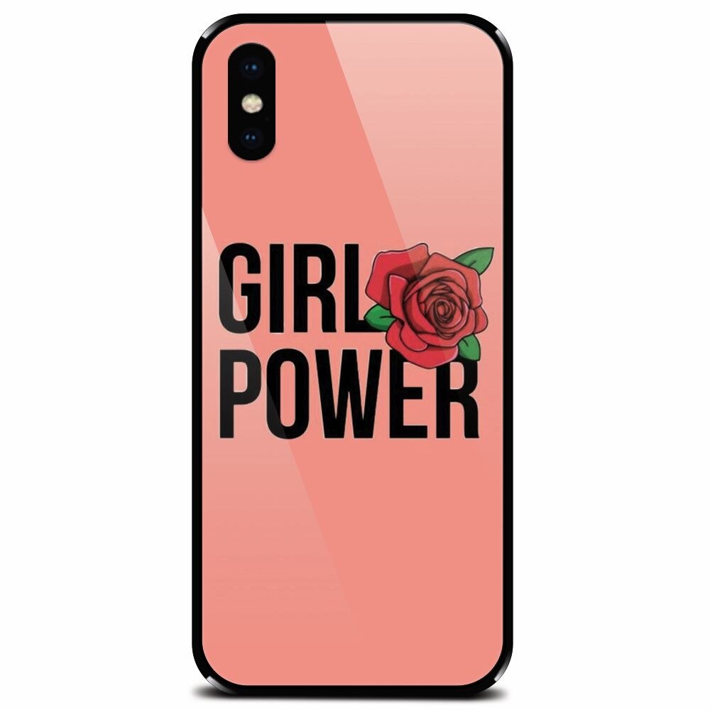 Husa din sticla securizata pentru Apple iPhone XS Max, Girl Power 2