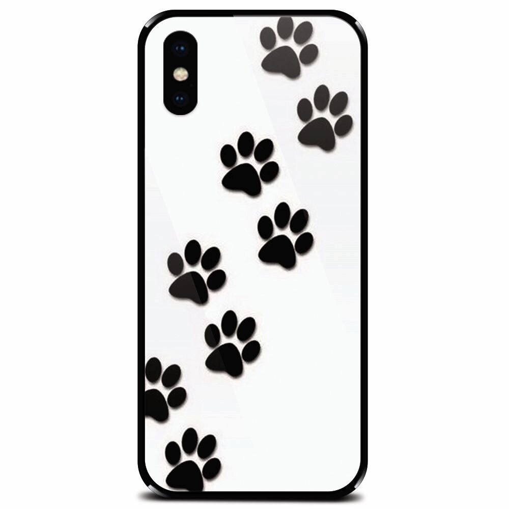 Husa din sticla securizata pentru Apple iPhone X, Dog Mark