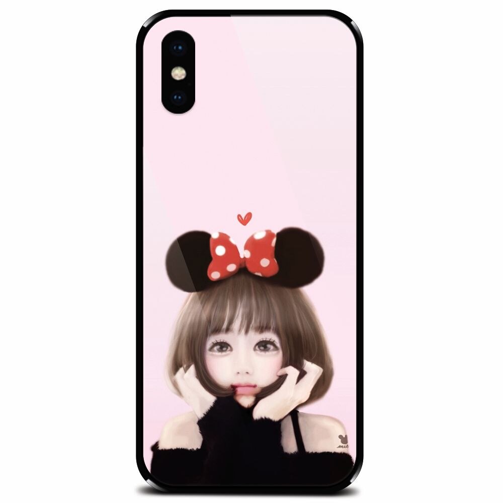 Husa din sticla securizata pentru Apple iPhone X, Girly 002