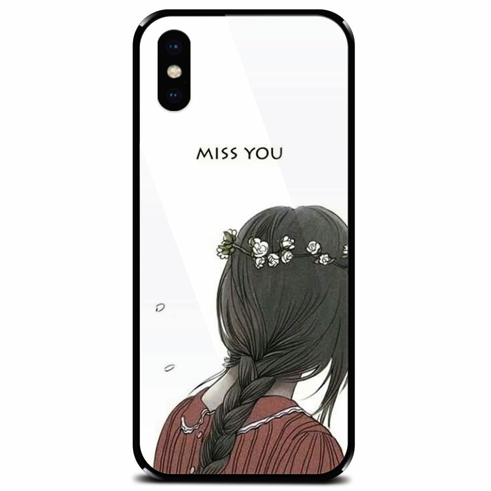 Husa din sticla securizata pentru Apple iPhone XS, Miss You