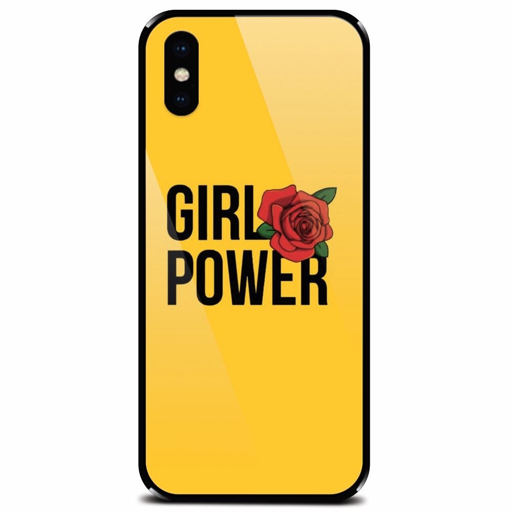 Husa din sticla securizata pentru Apple iPhone X, Girl Power