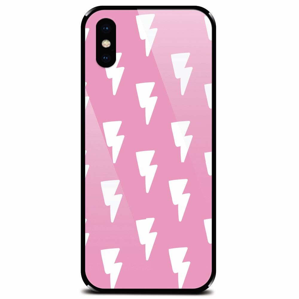 Husa din sticla securizata pentru Apple iPhone XS, Electric Pink