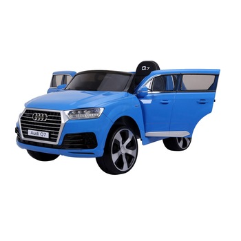 AUDI Q7 Quattro, Albastru, Licenta Originala, usi care se deschid, 1 Scaun, 2 x Motoare, Baterie 12V, Telecomanda 2,4 Ghz, roti moi EVA, Pornire lina AUDI Q7 Quattro, Albastru, Licenta Originala, usi care se deschid, 1 Scaun, 2 x Motoare, Baterie 12V, Telecomanda 2,4 Ghz, roti moi EVA, Pornire lina