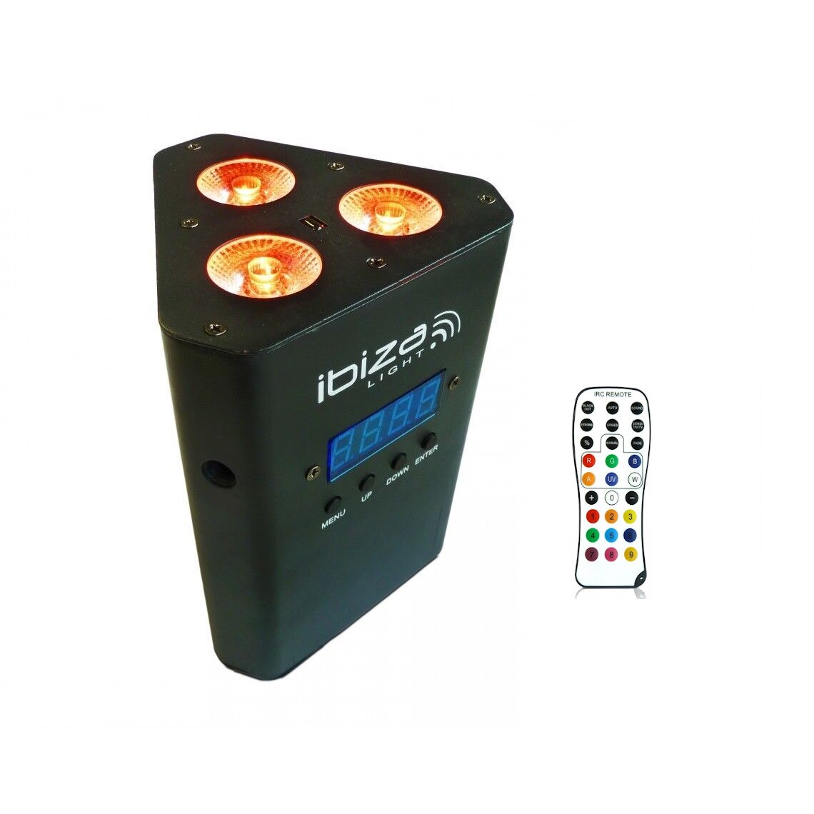 Proiector LED portabil Ibiza, RGBW 3 x 4W, cu acumulator, 4000MA si DMX