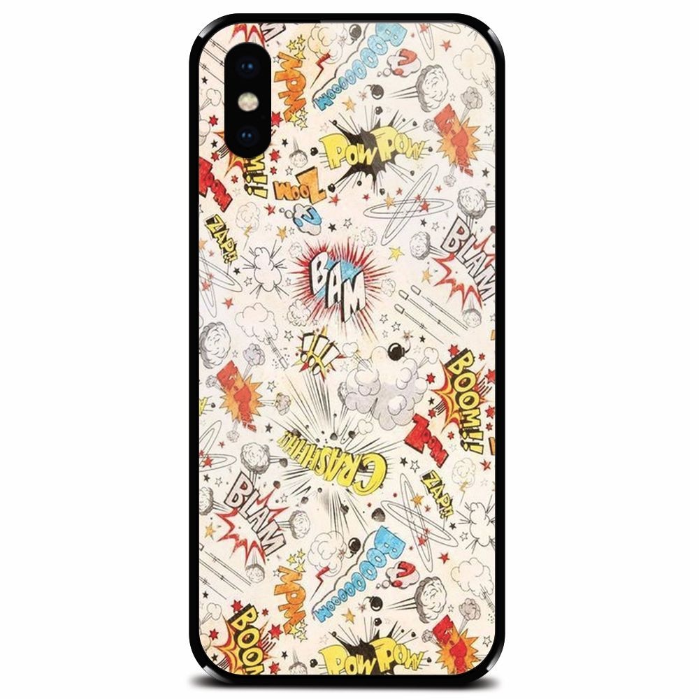 Husa din sticla securizata pentru Apple iPhone XS Max, Vintage Comic