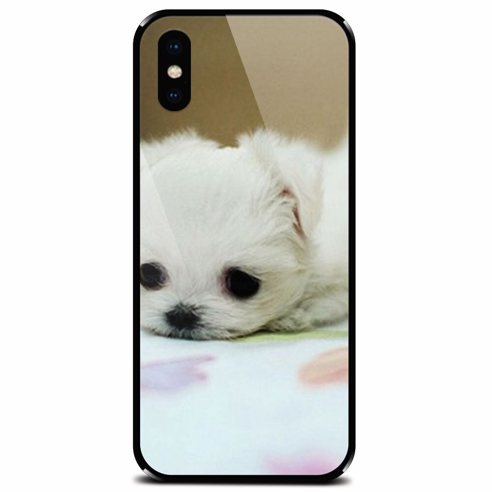 Husa din sticla securizata pentru Apple iPhone XS Max, Puppies 001