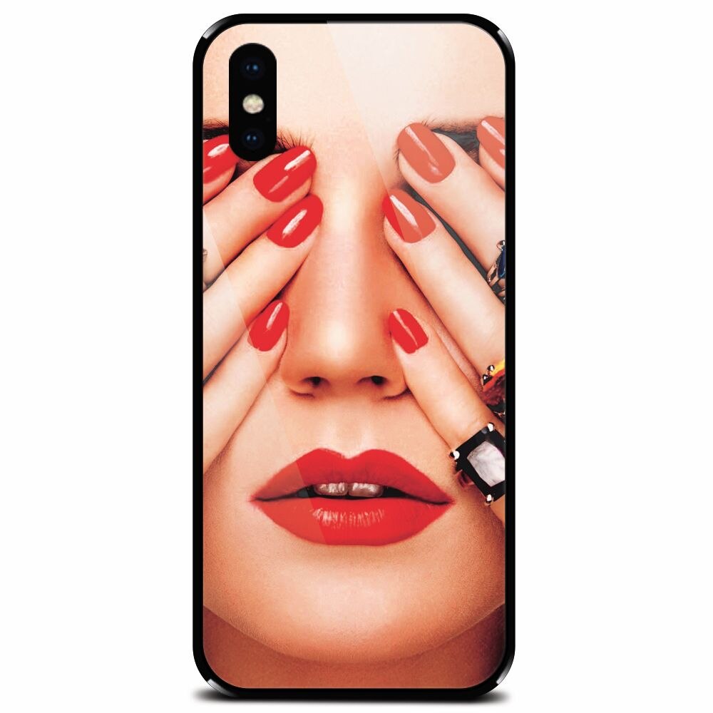 Husa din sticla securizata pentru Apple iPhone XS, Rings On All Fingers