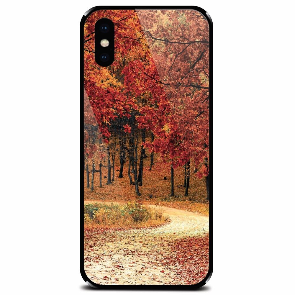 Husa din sticla securizata pentru Apple iPhone XS Max, Autumn