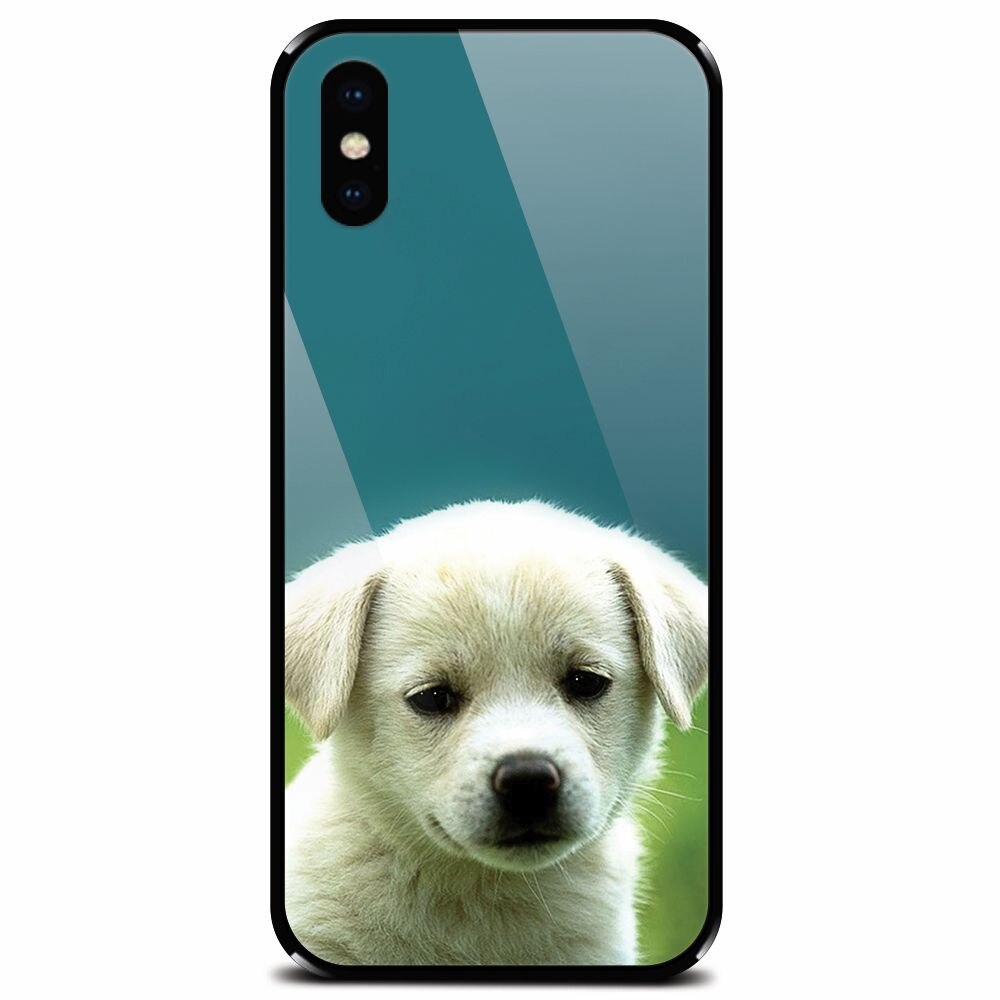 Husa din sticla securizata pentru Apple iPhone X, Puppy Style