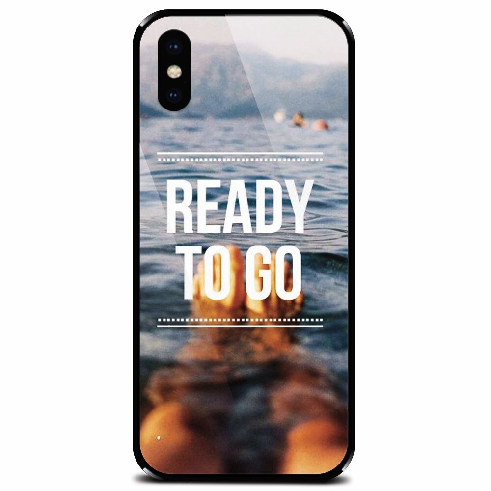 Husa din sticla securizata pentru Apple iPhone X, Ready To Go Swimming