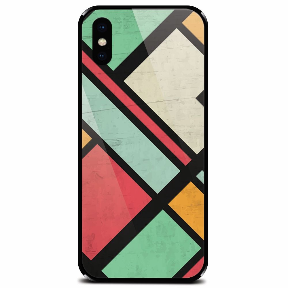Husa din sticla securizata pentru Apple iPhone X, Retro Grunge