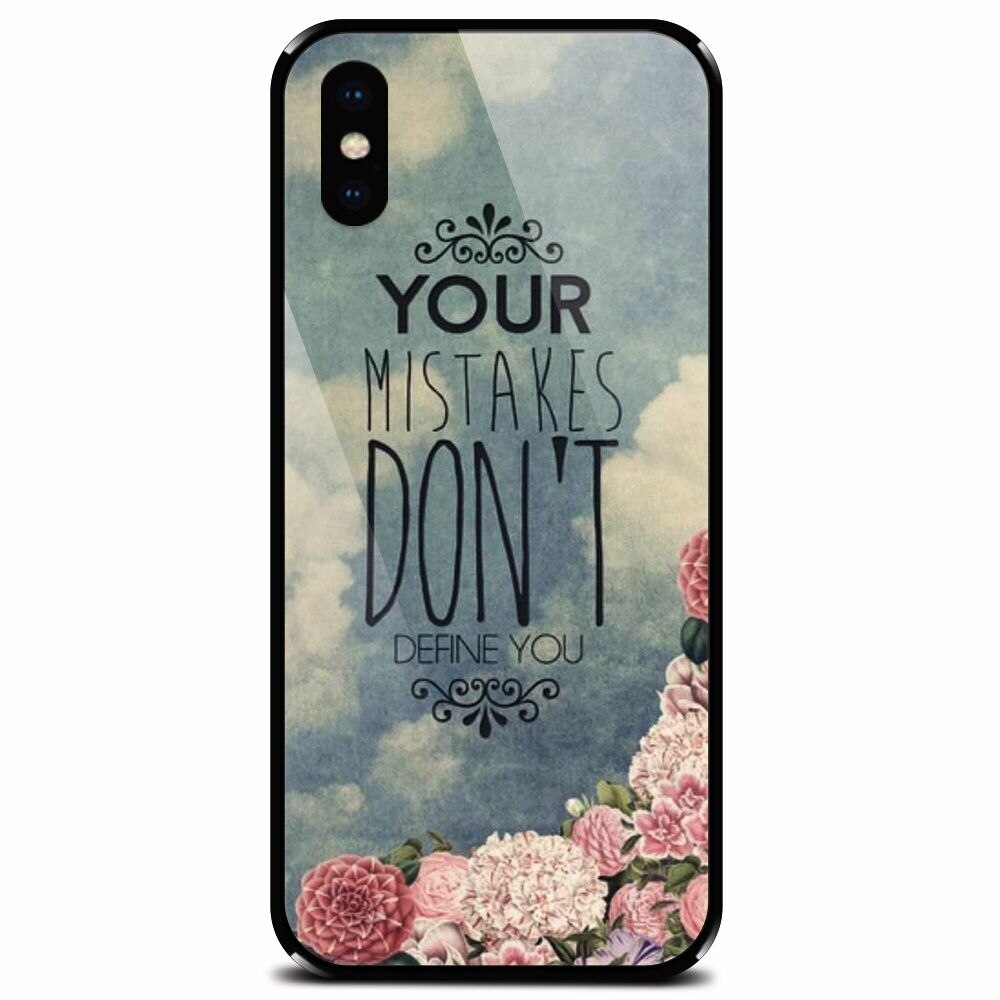 Husa din sticla securizata pentru Apple iPhone XS, Your Mistakes Dont Define You