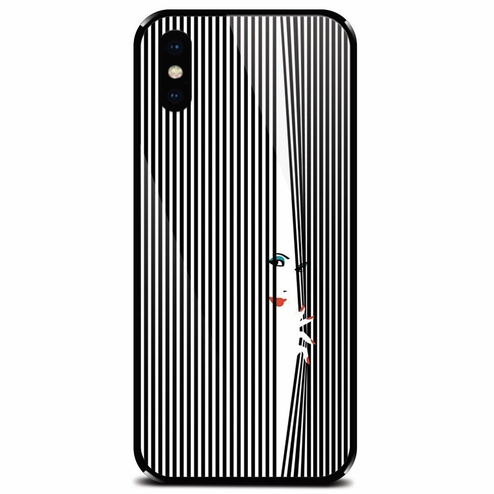 Husa din sticla securizata pentru Apple iPhone X, Stripe