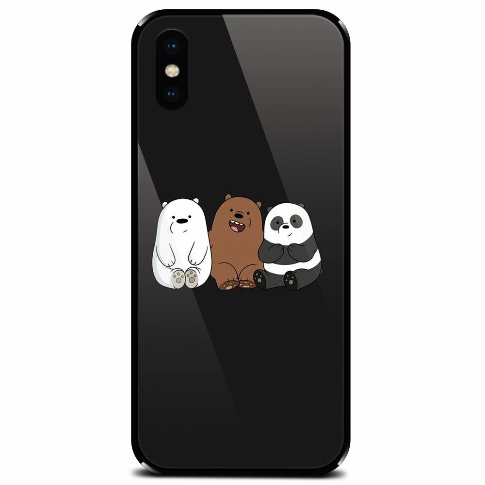 Husa din sticla securizata pentru Apple iPhone XS Max, Bears