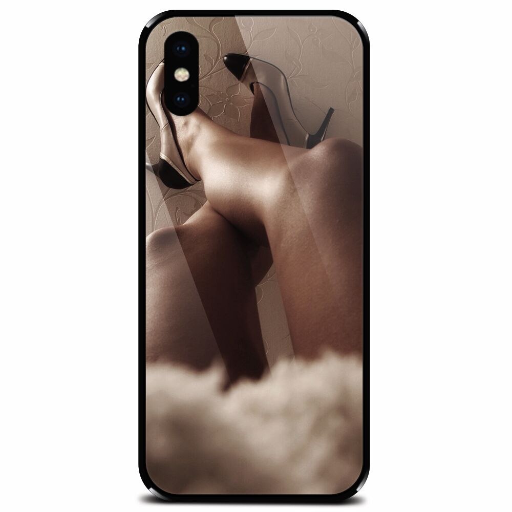Husa din sticla securizata pentru Apple iPhone XS, Sexy Legs