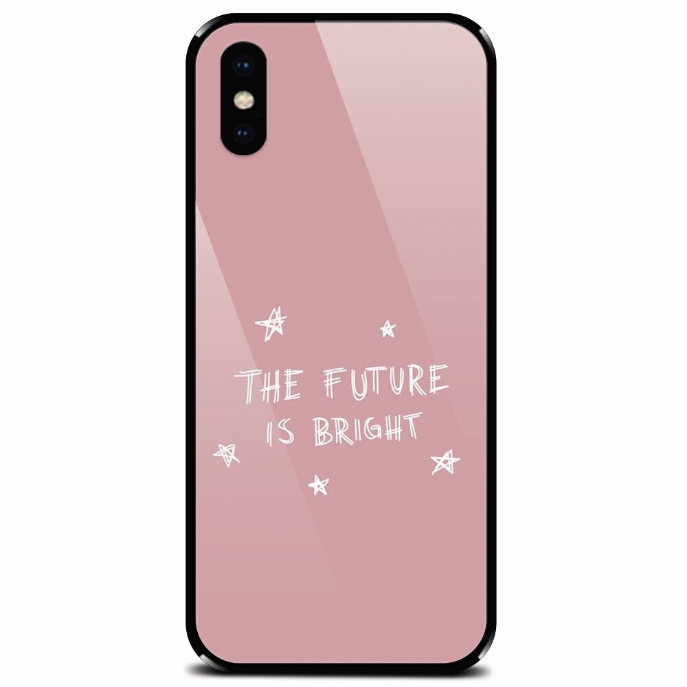 Husa din sticla securizata pentru Apple iPhone XS, The Future Is Bright