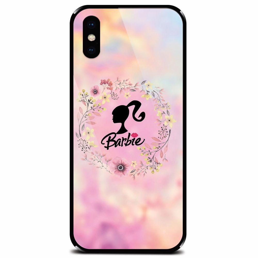 Husa din sticla securizata pentru Apple iPhone XS, Barbie icon
