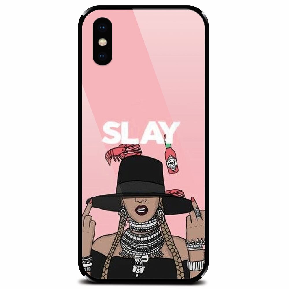 Husa din sticla securizata pentru Apple iPhone XS, Slay