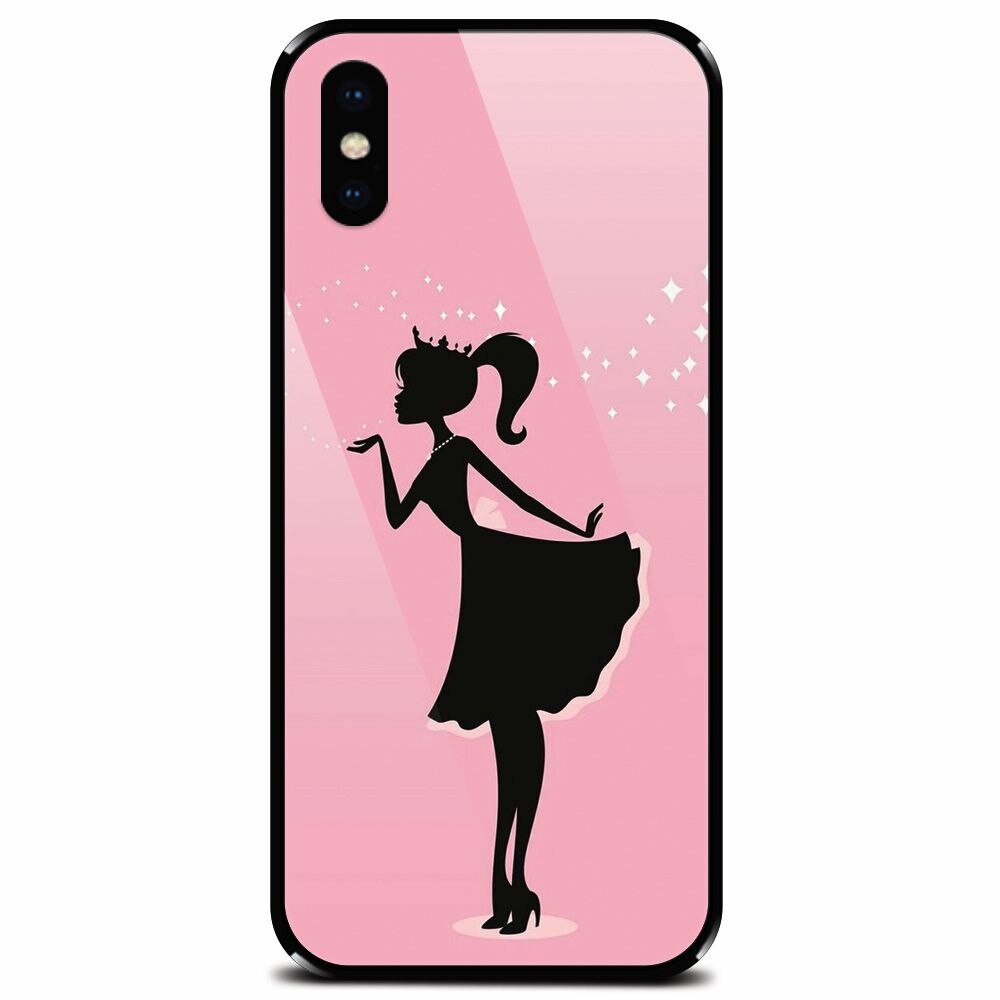 Husa din sticla securizata pentru Apple iPhone X, Princess 2