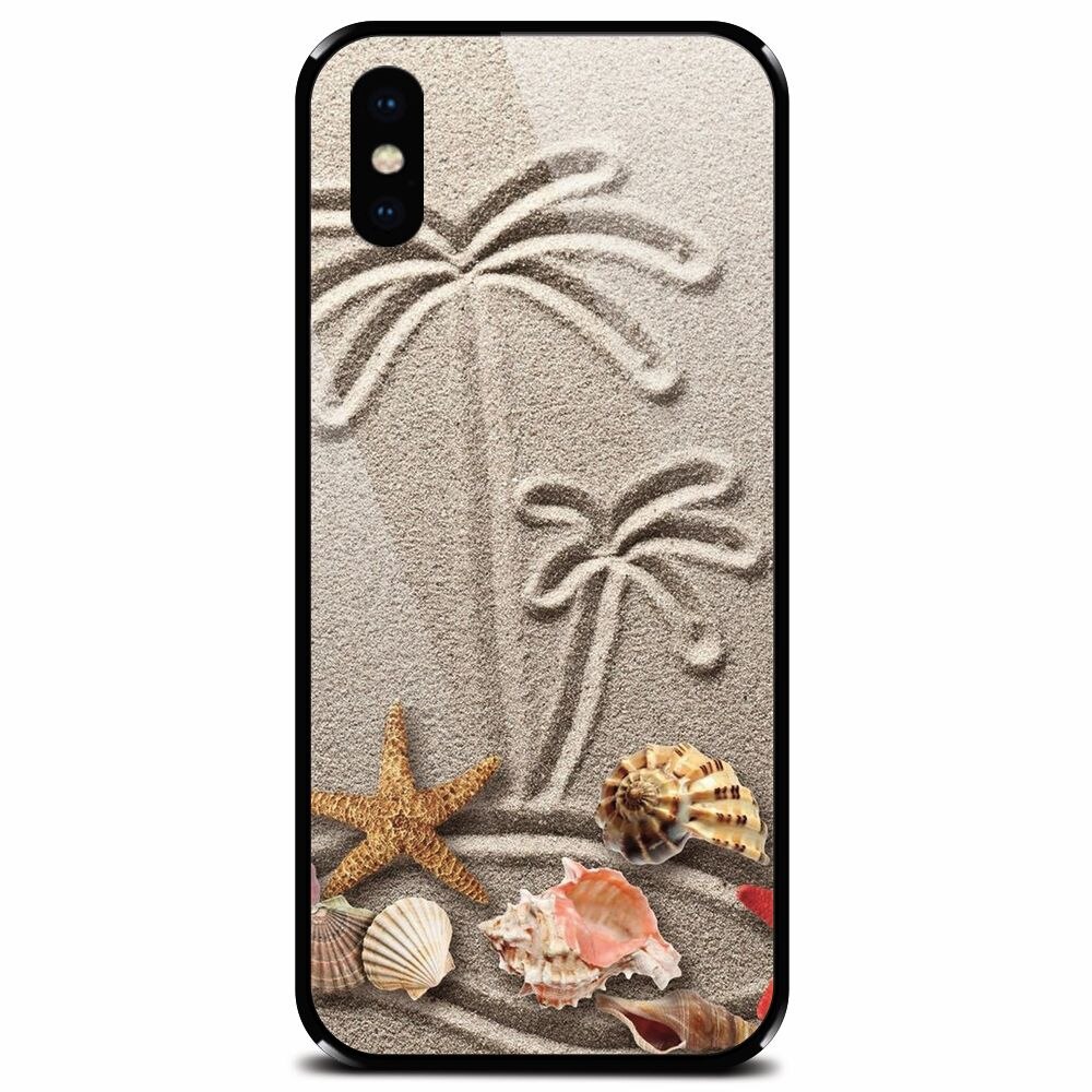 Husa din sticla securizata pentru Apple iPhone XS Max, Beach Sand