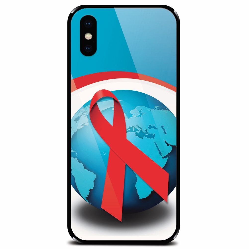 Husa din sticla securizata pentru Apple iPhone X, World Aids Day